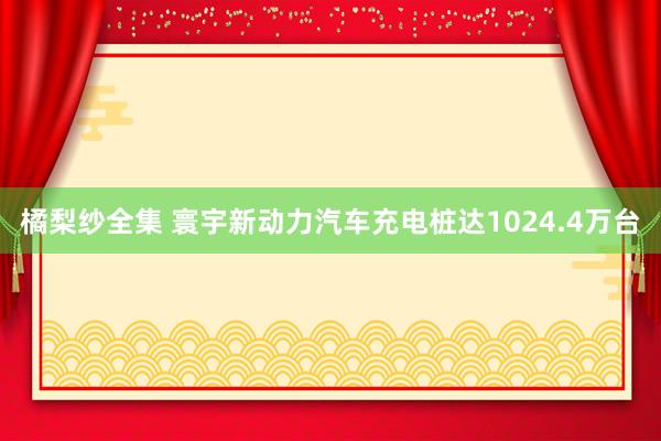 橘梨纱全集 寰宇新动力汽车充电桩达1024.4万台