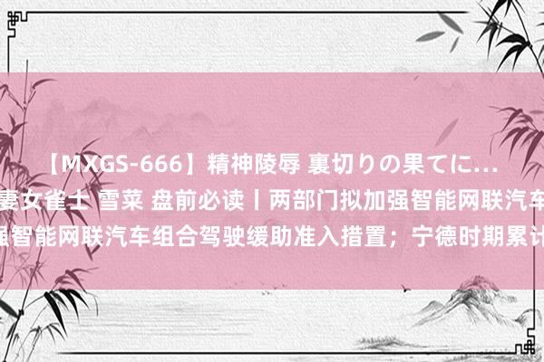 【MXGS-666】精神陵辱 裏切りの果てに… 後編 ～性奴隷契約～ 人妻女雀士 雪菜 盘前必读丨两部门拟加强智能网联汽车组合驾驶缓助准入措置；宁德时期累计回购超27亿元