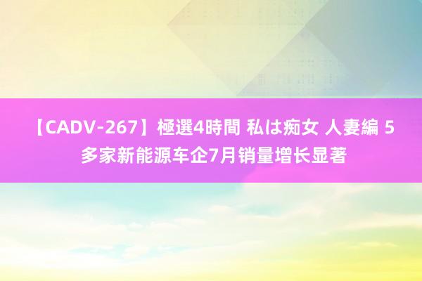 【CADV-267】極選4時間 私は痴女 人妻編 5 多家新能源车企7月销量增长显著