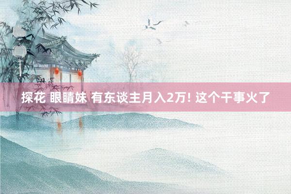 探花 眼睛妹 有东谈主月入2万! 这个干事火了